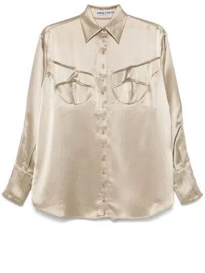 Sinéad O’dwyer Classic Satin Shirt In Caramel - Caramel