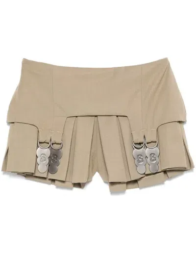 Sinéad O’dwyer Mini Belt Culottes In Brown