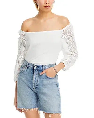 Single Thread Knit Gauze Top In Bright White