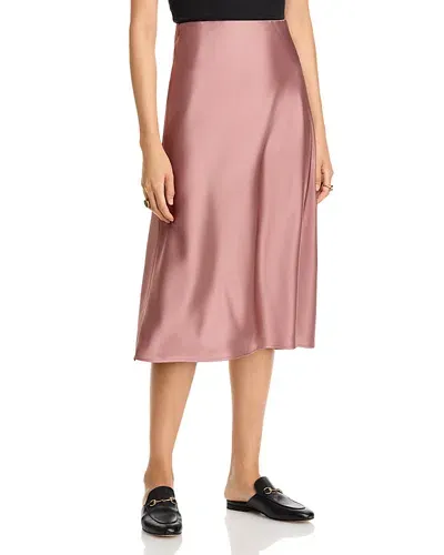 Single Thread Satin Bias Midi Skirt In Ginger Snap