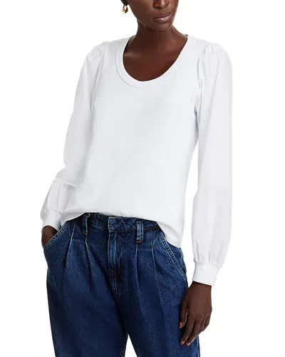 Single Thread Scoop Neck Top In White