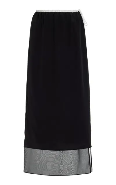 Sir Adrienne Silk Midi Skirt In Black