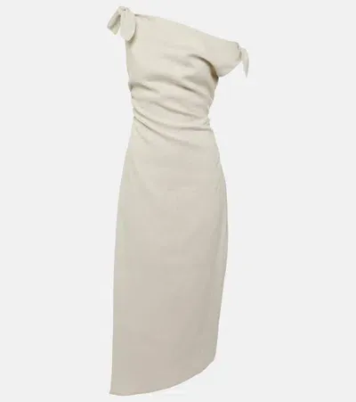 Sir Affogato Linen Midi Dress In White