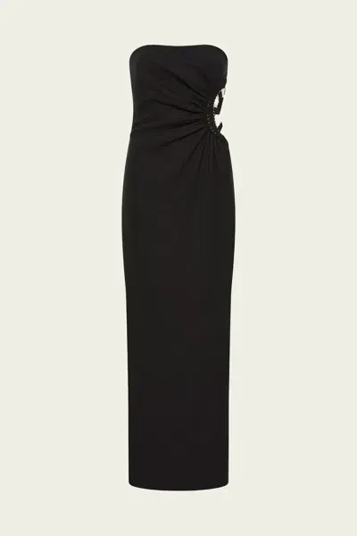 Sir Dorian Strapless Midi Dress In Black