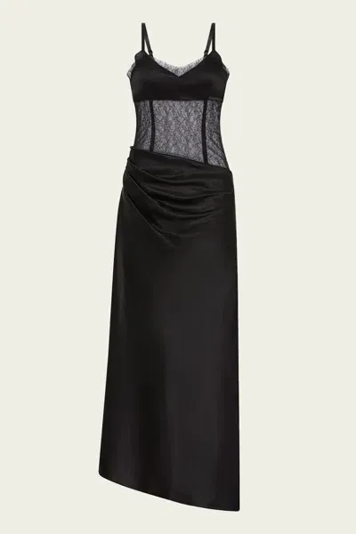 Sir Dunya Draped Gown In Black