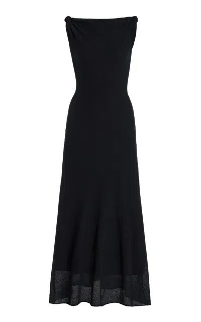 Sir Glow Twisted Cotton-blend Midi Dress In Black