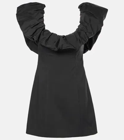 Sir Jones Ruffled Cotton-blend Minidress In Black