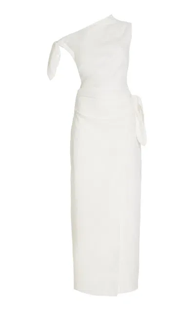 Sir Tamara Linen Midi Dress In Ivory