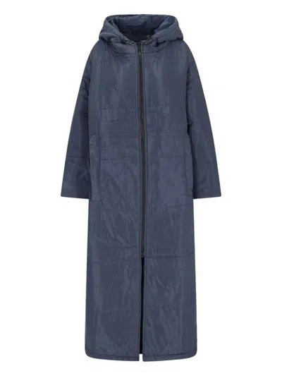 Sittingsuits 'midnight' Maxi Coat In Blue