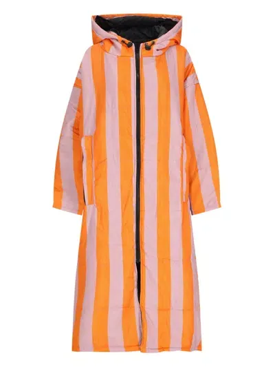 Sittingsuits 'saint Tropez' Maxi Coat In Orange