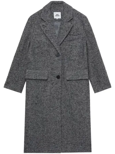 Sjyp Single-breasted Coat In Grey