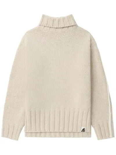 Sjyp Stripe-detail Jumper In Nude