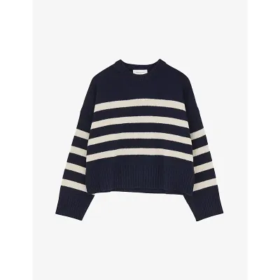 Skall Studio Campa Stripe-intarsia Wool Jumper In Navy