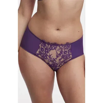 Skarlett Blue Entice Front Lace Brief In Moon Drop/nylon