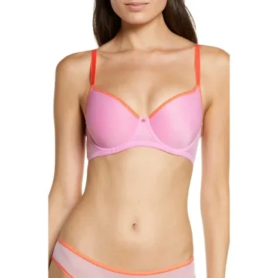 Skarlett Blue Spellbound Spacer Underwire Convertible Bra In Pink/coral