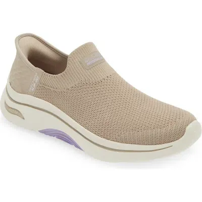 Skechers Go Walk Arch Fit 2.0 Slip-on Sneaker In Taupe/lavender