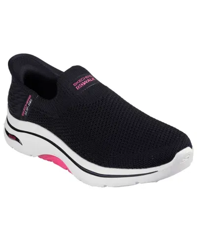 Skechers Women's Go Walk Arch Fit 2.0 In Black,hyperpink