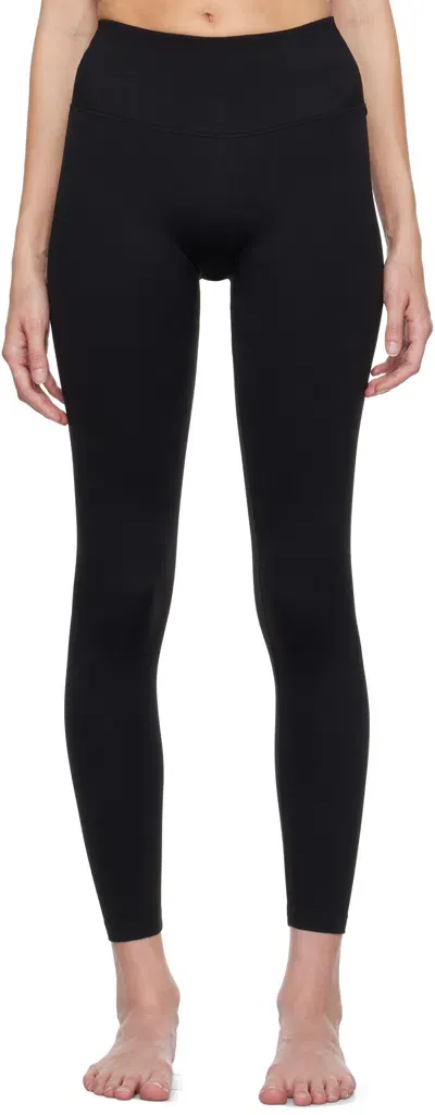 Skims Black Cotton Rib Leggings In Onyx