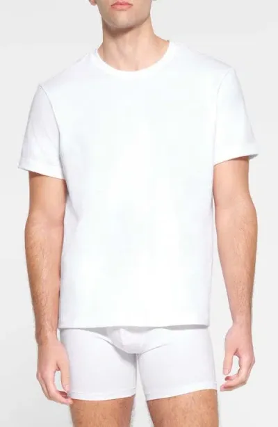 Skims White  Cotton Classic T-shirt In Chalk