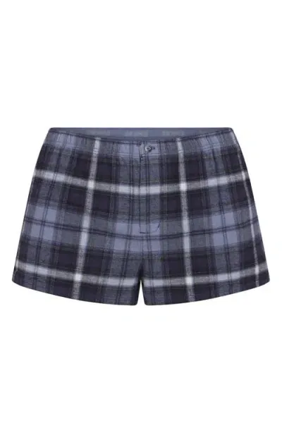 Skims Flannel Sleep Short Boxers In Concord Plaid