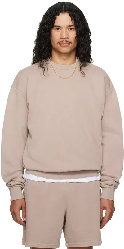 Skims Taupe Terry Classic Crewneck Sweatshirt In Fawn