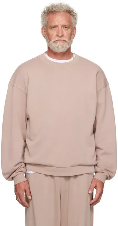 Skims Taupe Terry Relaxed Crewneck Sweatshirt In Fawn