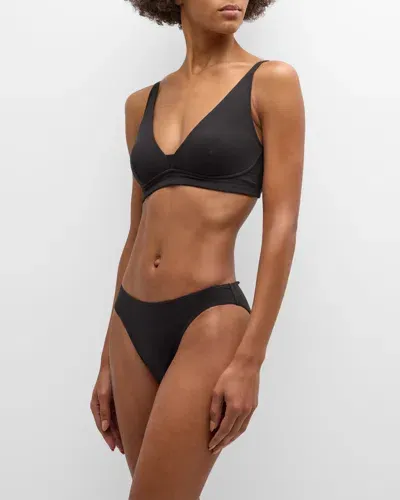 Skin Gracelynne Supportive Plunging Bralette In Black