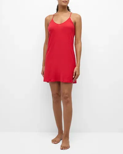 Skin Organic Pima Cotton-jersey Chemise In Lipstick Red