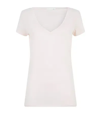 Skin V-neck Easy T-shirt In Pink