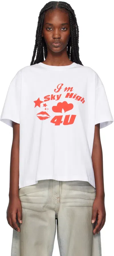 Sky High Farm Workwear White 'sky High 4 U' T-shirt In 1 White