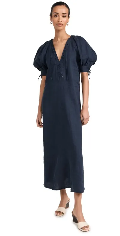 Sleeper Garden Dress In Navy Navy