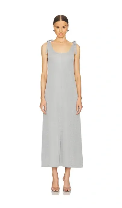 Sleeper Kylie Lurex Slip Dress In Metallic Silver