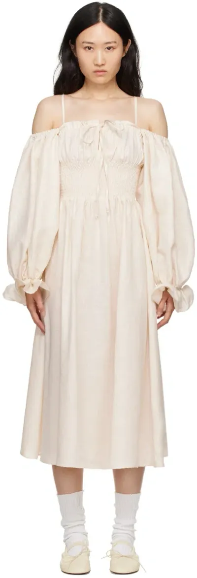 Sleeper Off-white Cancan Maxi Dress In Milk