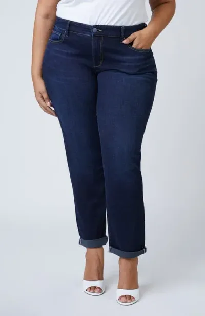 Slink Jeans High Waist Straight Leg Boyfriend Jeans In Summer