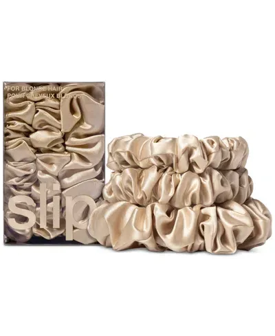 Slip Pure Silk Back To Basics Assorted Scrunchies In Blonde