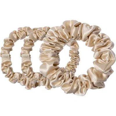 Slip 3-pack Large & Small Silk Scrunchie Set In Blonde