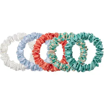 Slip Pure Silk 5-pack Midi Scrunchies In Seashell