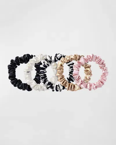 Slip Pure Silk Midi Scrunchie Set Of 5 In Multi Pattern