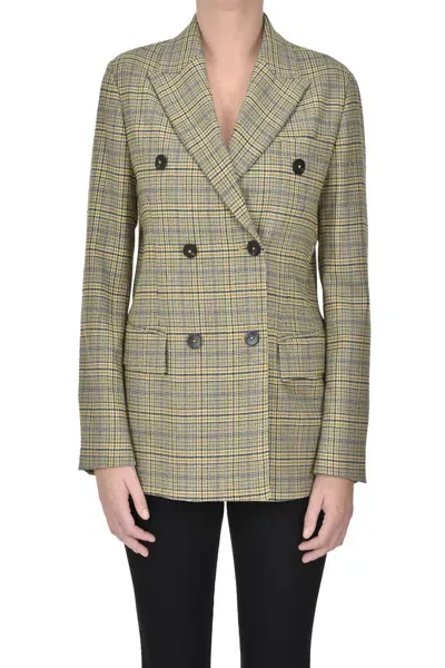 Slowear Prince Of Wales Print Jacket In Beige