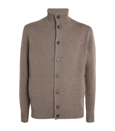 Slowear Virgin Wool Chioto Cardigan In Brown