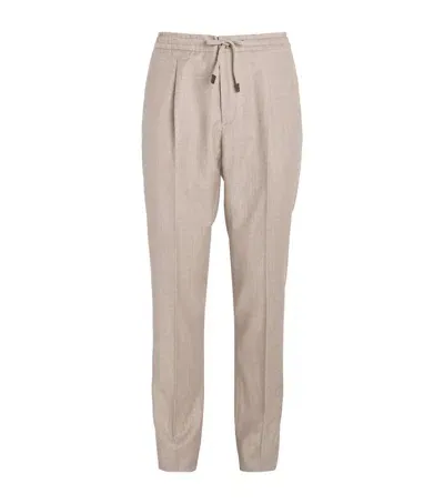 Slowear Wool Drawstring Tailored Trousers In Beige