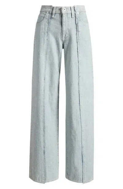 Slvrlake Mica Paneled High Waist Wide Leg Jeans In Ice Reverse