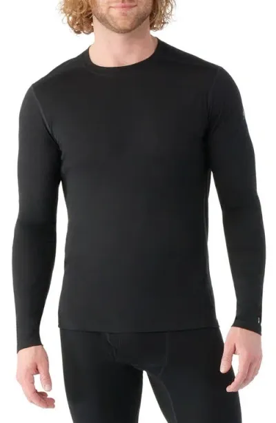 Smartwool Classic All Season Merino Base Layer Long Sleeve Crewneck Top In Black