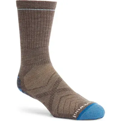 Smartwool Hike Light Cushioning Merino Wool Blend Crew Socks In Taupe-laguna Blue