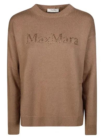 S'max Mara Kassel Maglia Girocollo Logo In Brown