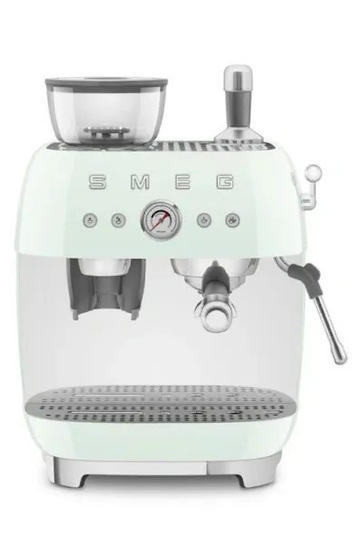 Smeg Espresso Machine With Coffee Grinder In Pastel Green