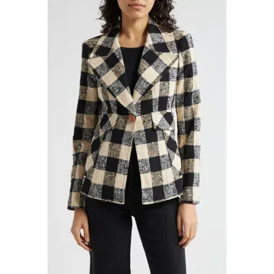 Smythe Buffalo Plaid Cotton Blend Cutaway Blazer In Multi