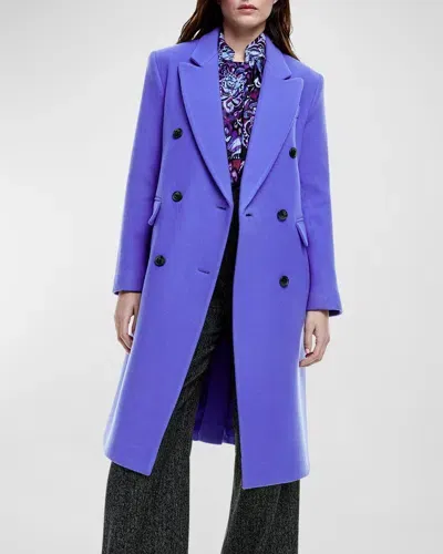 Smythe Double-breasted Wool Overcoat In Iris