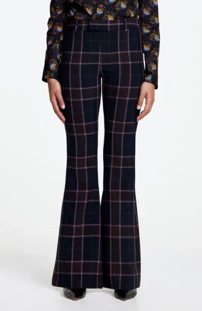 Smythe Plaid Bootcut Pants In Rosewood Plaid