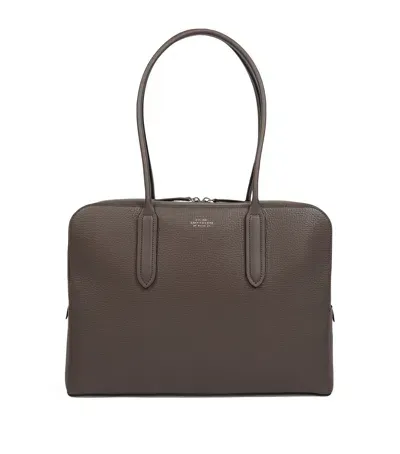 Smythson Grained Lytton Shoulder Bag In Nude